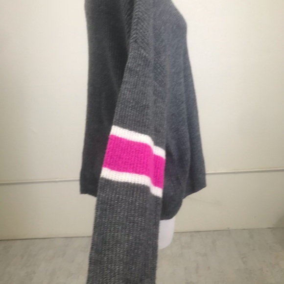 John + Jenn Varsity Stripe Mockneck Slate Sweater - Picture 2 of 8